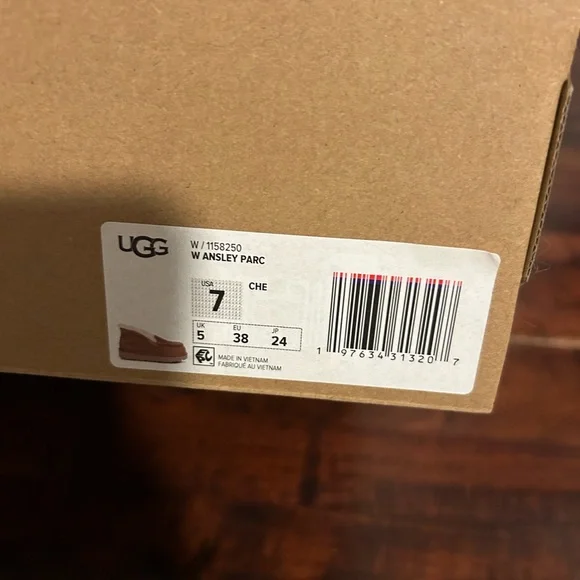 UGG Chestnut Suede Shearling Moccasins - Picture 6 of 8